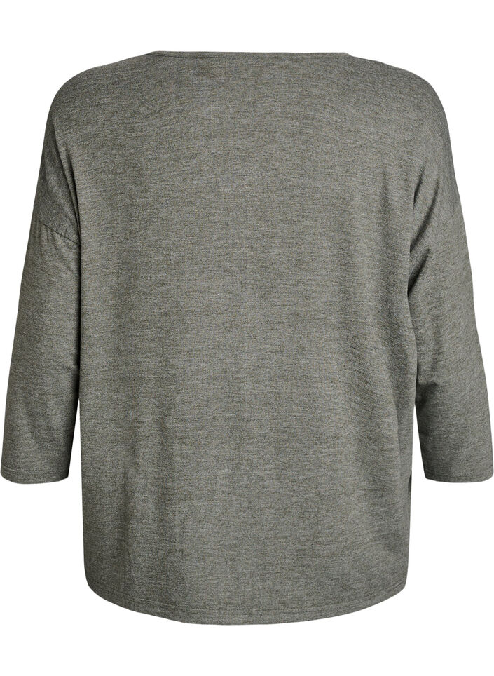Bluse aus Jersey mit 3/4-&Auml;rmeln, Gr&uuml;n, Packshot image number 1