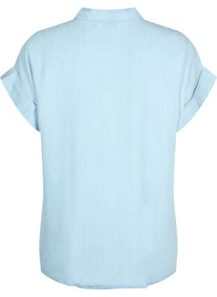Kurzärmeliges Hemd aus Lyocell (TENCEL™), Light blue denim, Packshot image number 1