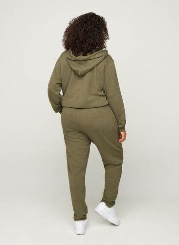 Melierte Sweatpants mit Taschen, Ivy green Melange, Model image number 0