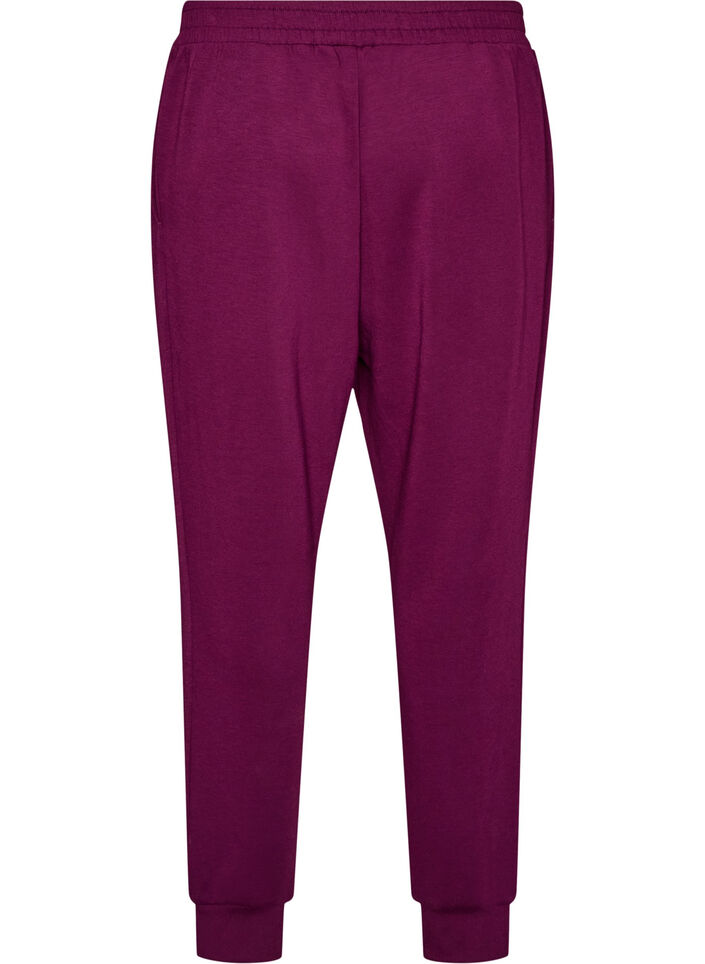 Jerseyhose mit hoher Taille und Taschen, Lila, Packshot image number 1
