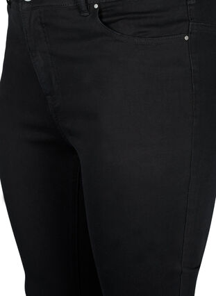 Hochtaillierte Amy-Jeans mit Strasssteinen, Black, Packshot image number 2
