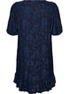 Kleid mit floraler Struktur und R&uuml;schenbesatz, Blau, Packshot image number 1