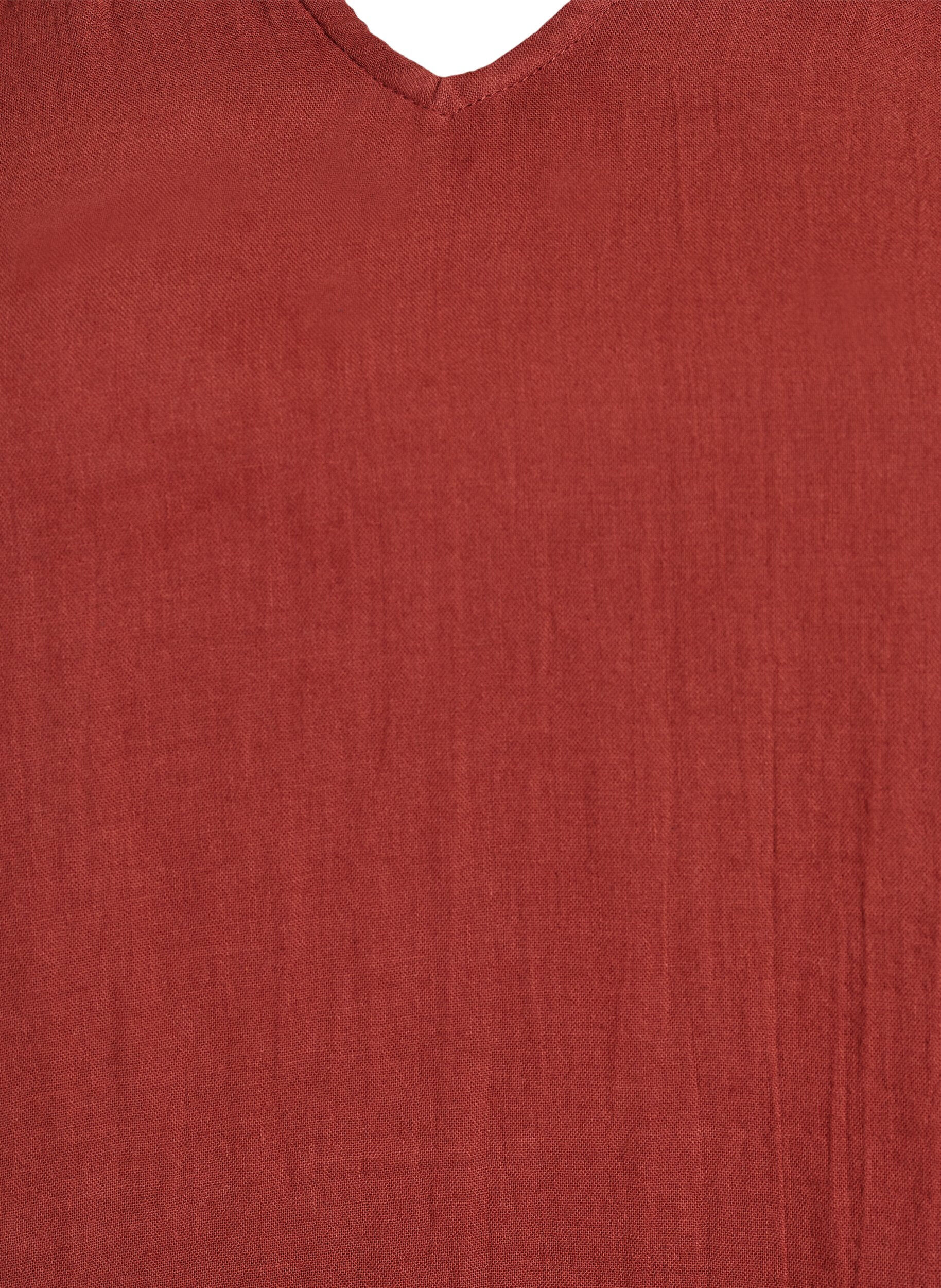 Zizzi &Auml;rmelloses Oberteil aus Baumwollmusselin mit R&uuml;schen, Rot, Packshot image number 2