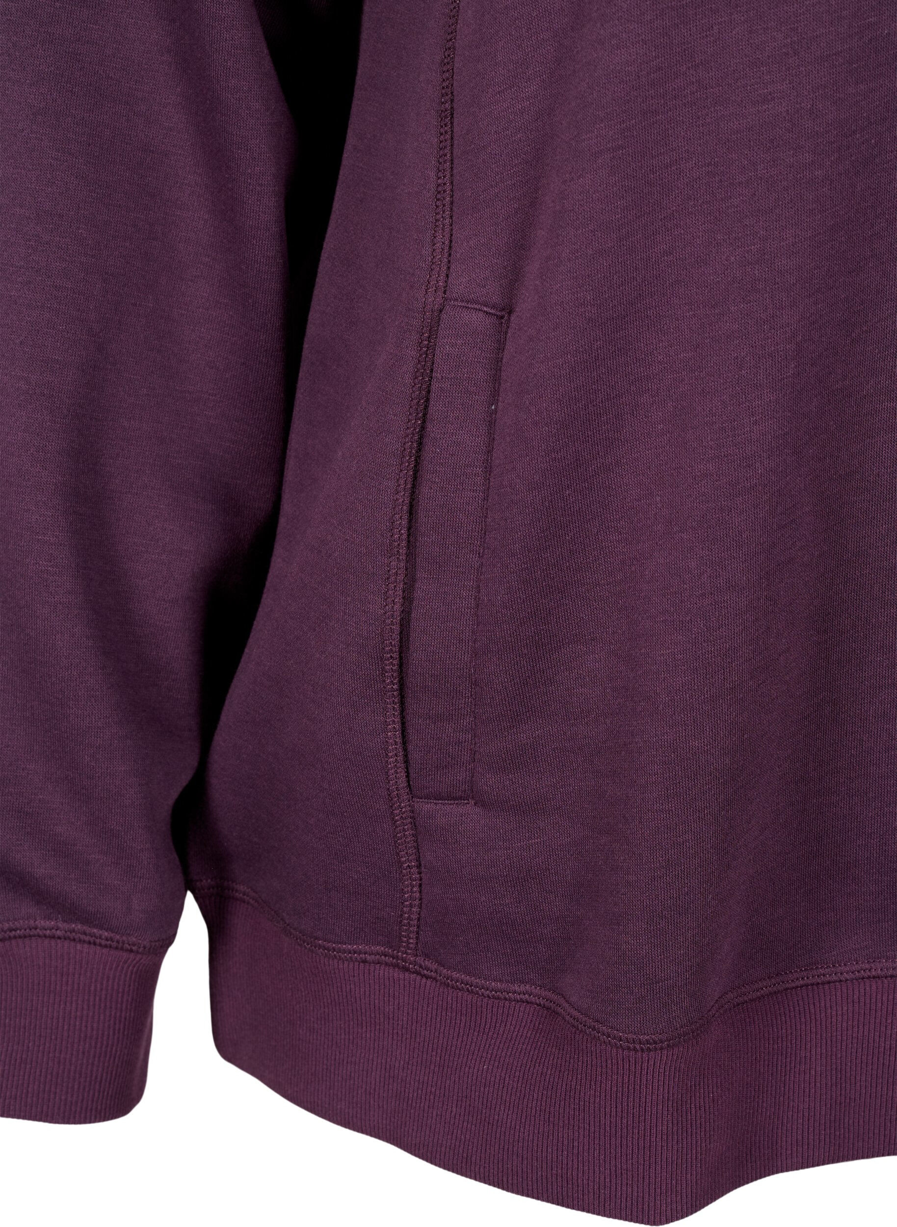 Zizzi FLASH - Sweatshirt mit Stehkragen, Plum Perfect, Packshot image number 3
