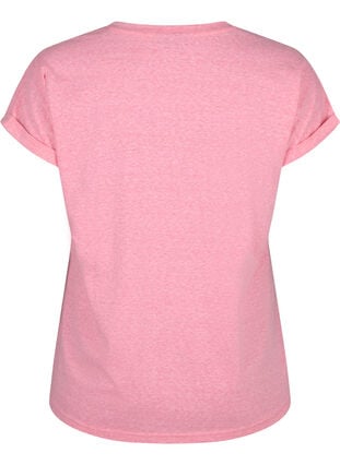 Melange T-Shirt mit kurzen Ärmeln, Strawberry Pink Mel., Packshot image number 1