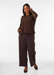 Weite Anzughose mit hoher Taille, Braun, Model image number 0