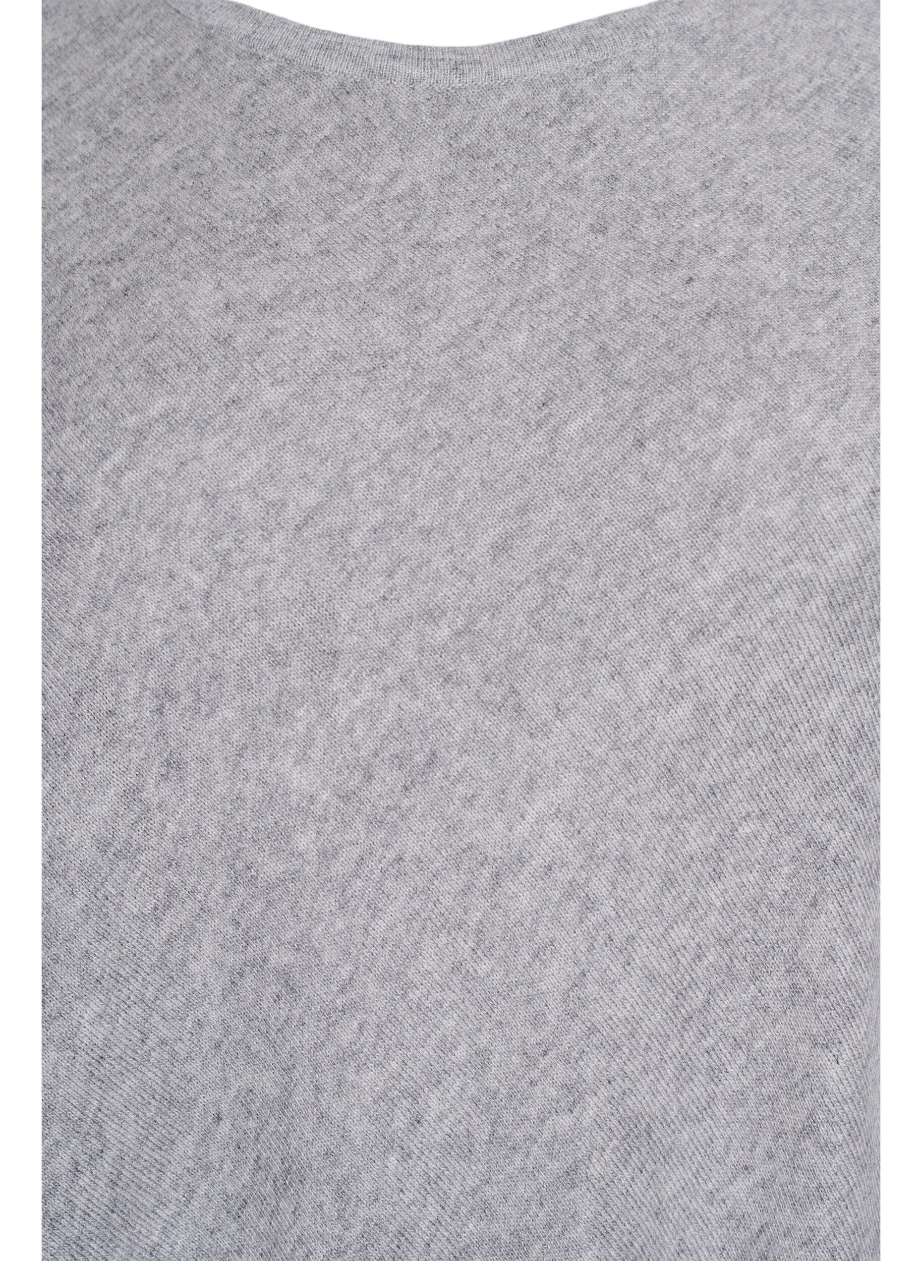 Zizzi Feinstrickponcho., Grau, Packshot image number 2