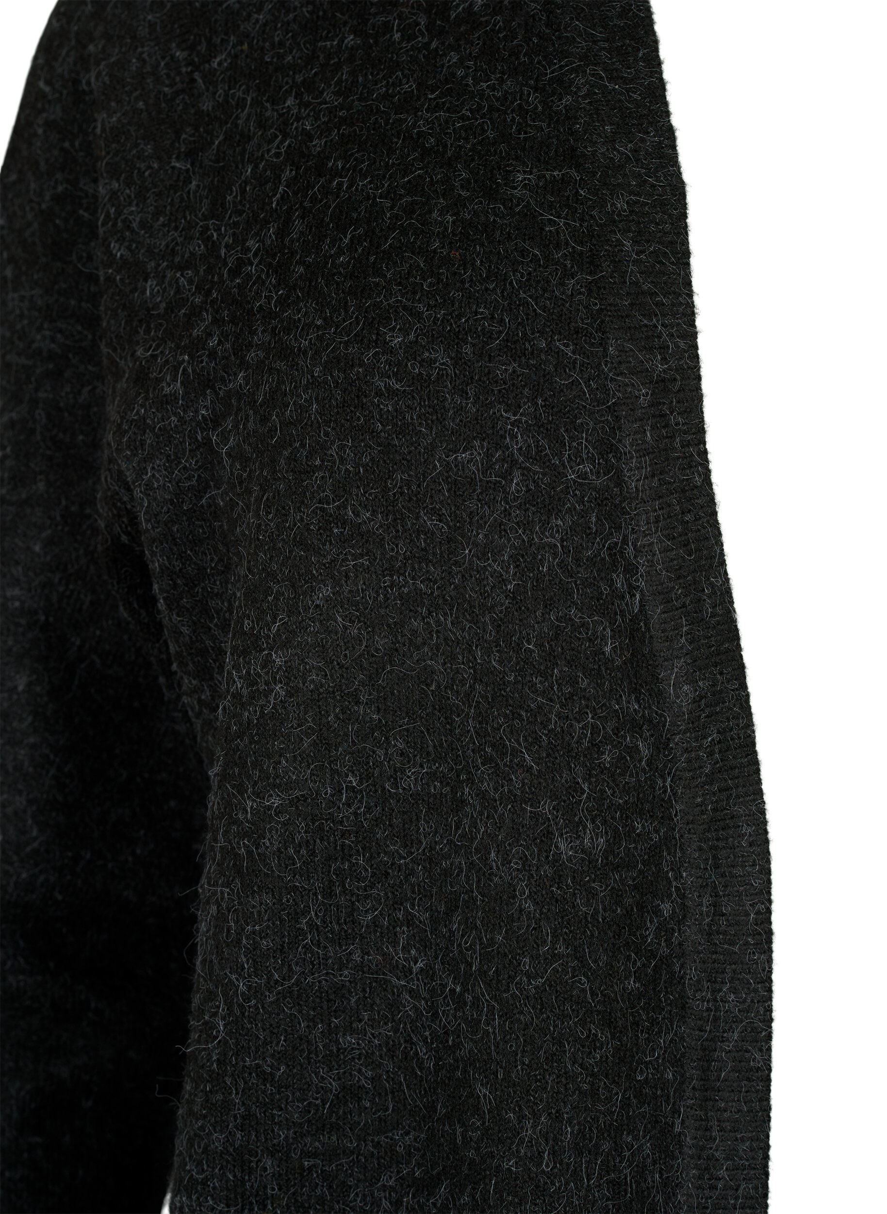 ZizziGemusterter Strickcardigan mit Taschen, Grau, Packshot image number 2