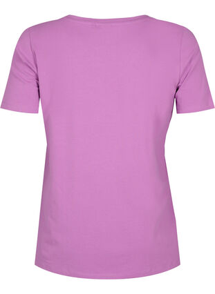 Einfarbiges basic T-Shirt aus Baumwolle, Iris Orchid, Packshot image number 1