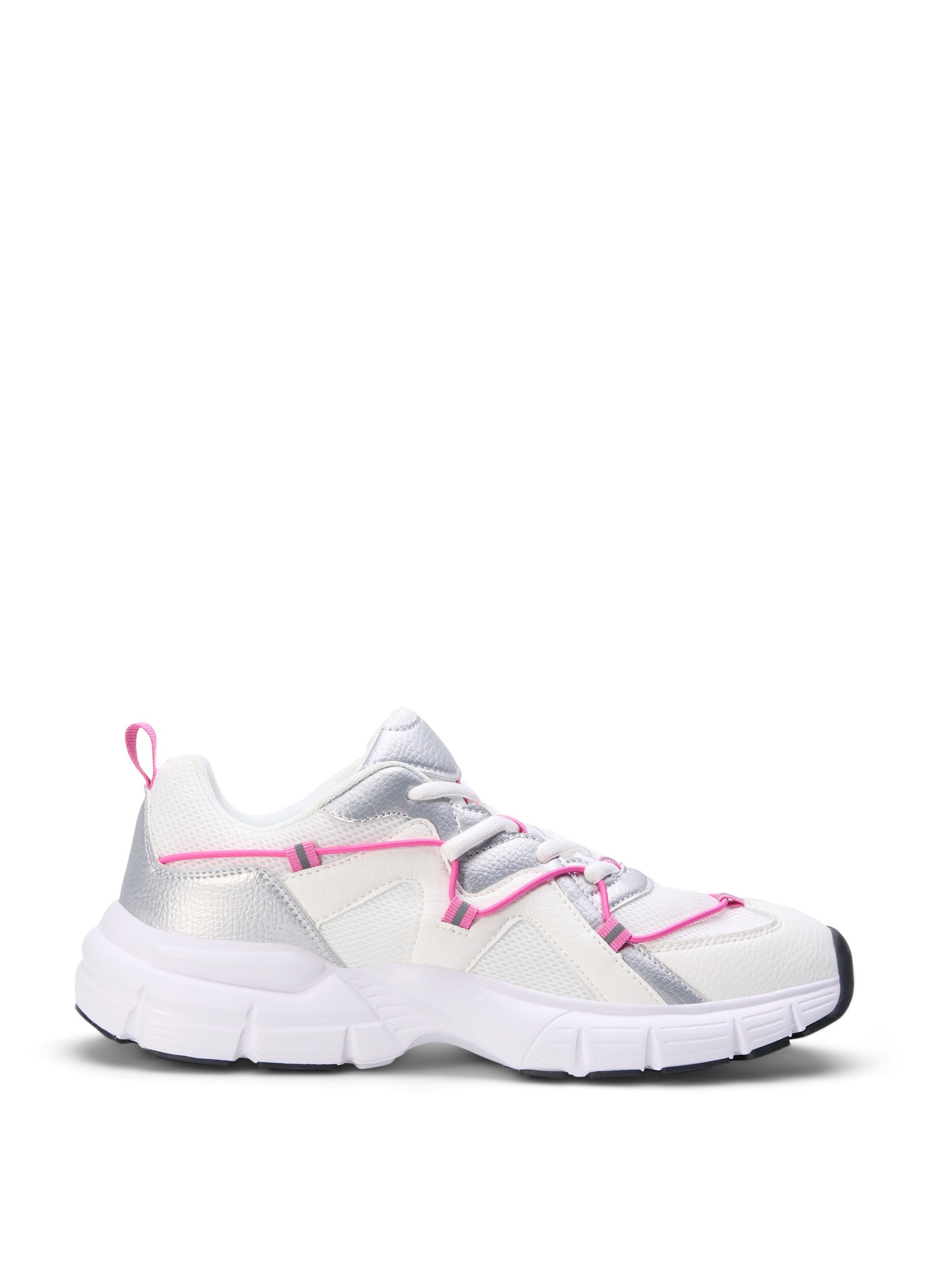 Zizzi Weite M Sneakers mit kontrastierender Schn&uuml;rung, White w. Pink, Packshot image number 0