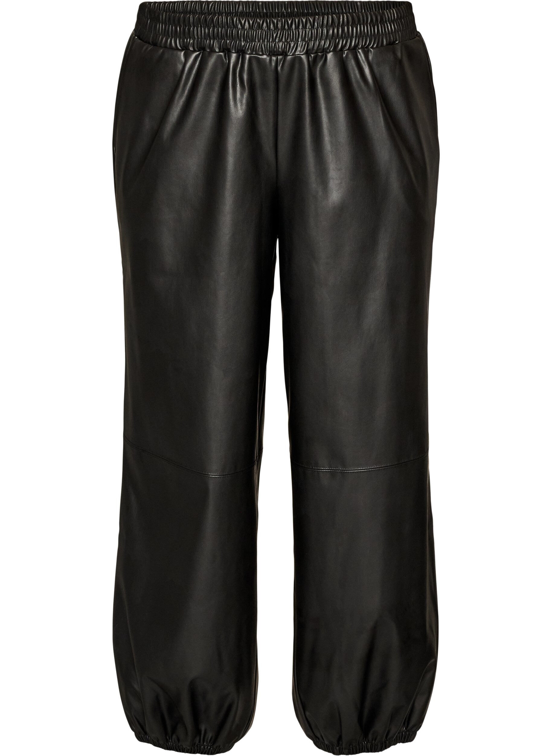 ZizziBallonhose aus Kunstleder, Schwarz, Packshot image number 0