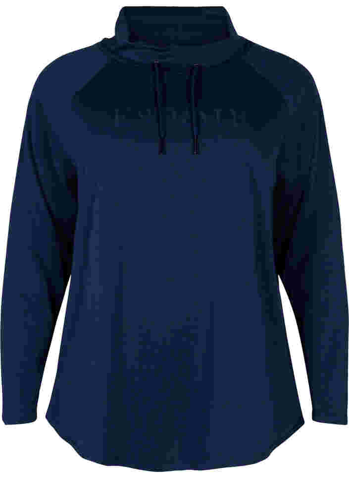 Sweatshirt mit hohem Kragen, Navy Blazer, Packshot image number 0
