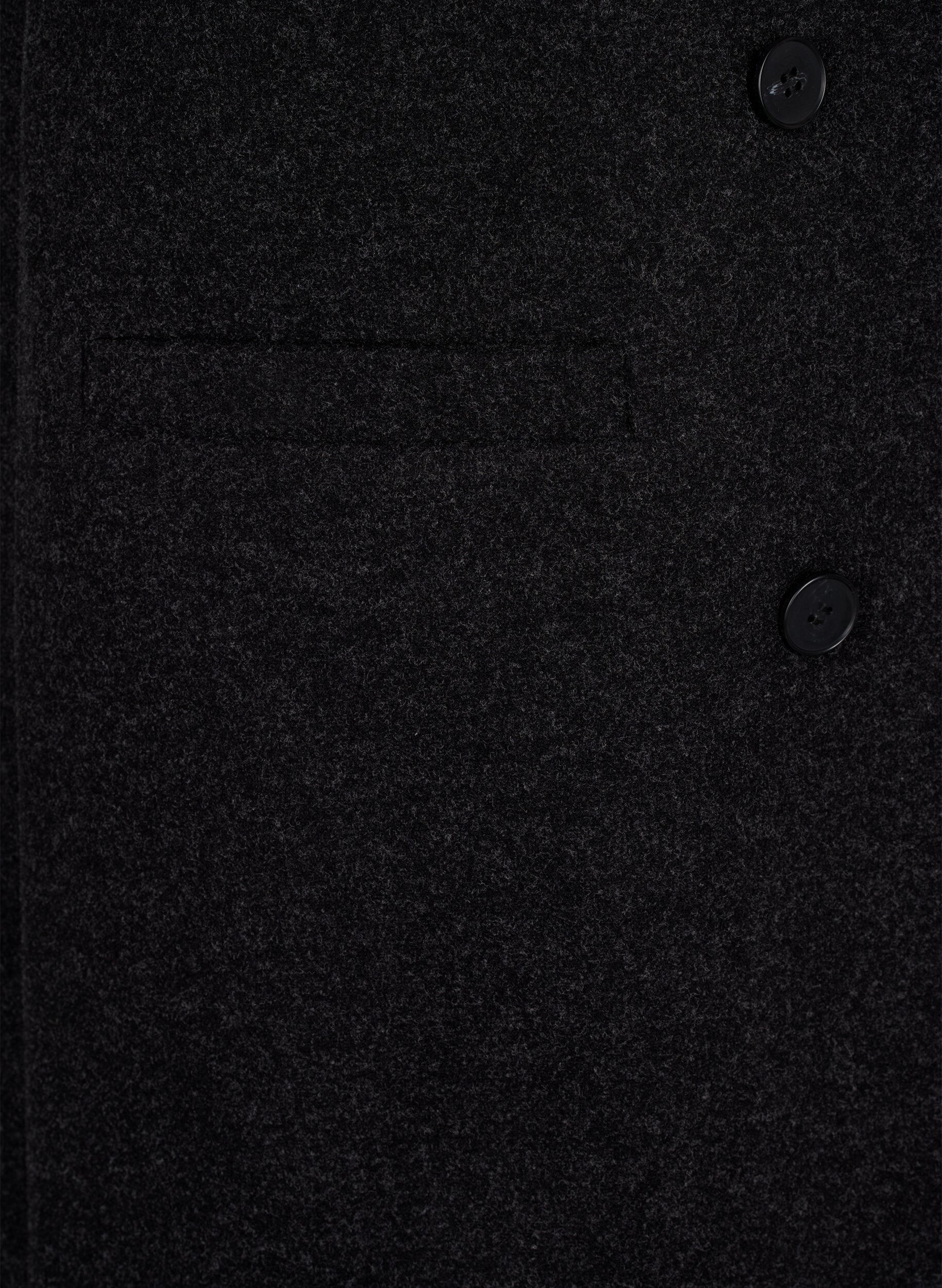 Zizzi Lange Weste in Wolloptik, Dark Grey Melange, Packshot image number 3