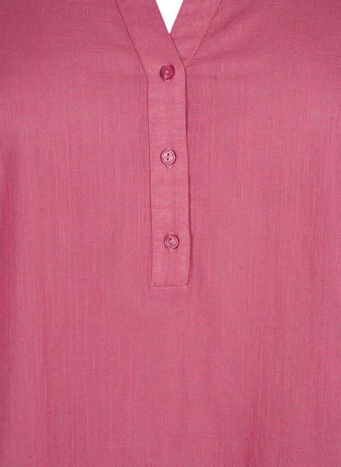 Hemdbluse aus Baumwolle mit V-Ausschnitt, Malaga, Packshot image number 2