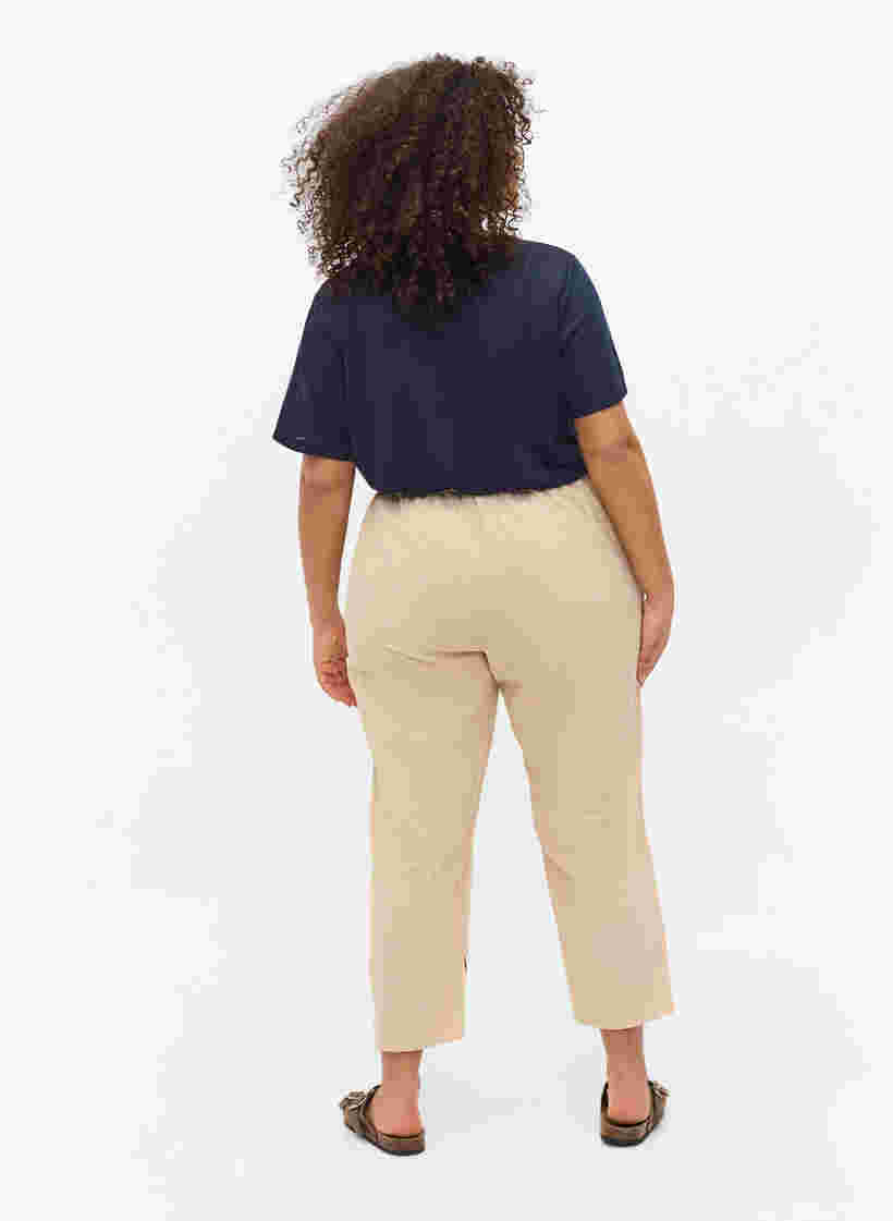 Cropped Hose aus Baumwolle, Oxford Tan, Model image number 1