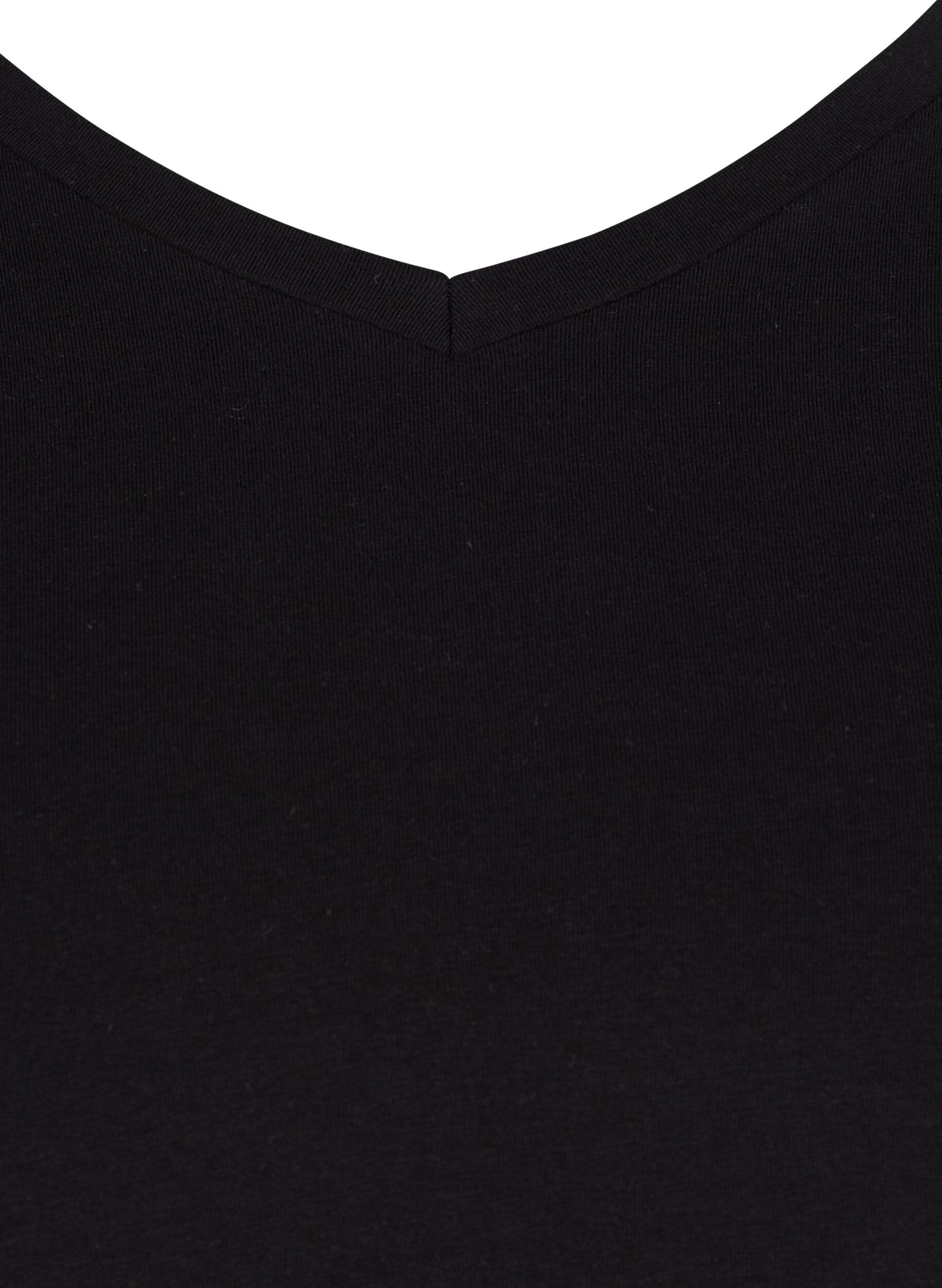 Zizzi Einfarbiges Basic-T-Shirt aus Baumwolle, Schwarz, Packshot image number 2