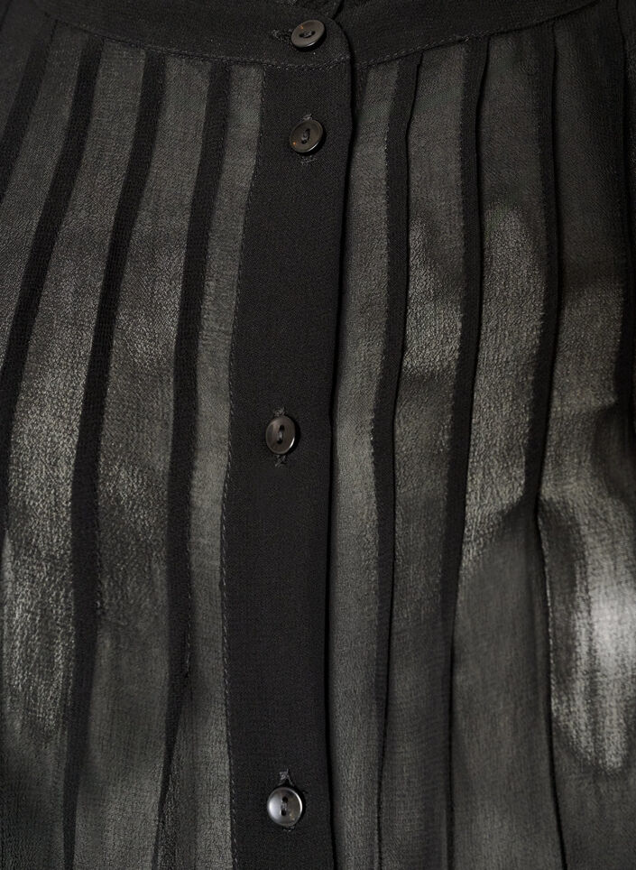 Bluse aus Viskose mit R&uuml;schenkragen, Schwarz, Packshot image number 2