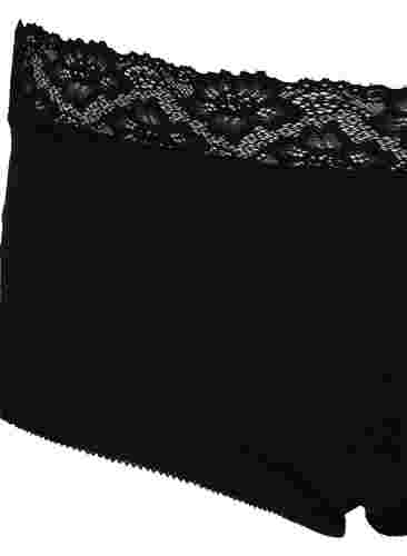 2er-Pack Baumwollslips mit Spitze, Black, Packshot image number 2