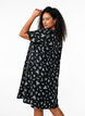 Kleid mit kurzen &Auml;rmeln und V-Ausschnitt, Schwarz, Model image number 2