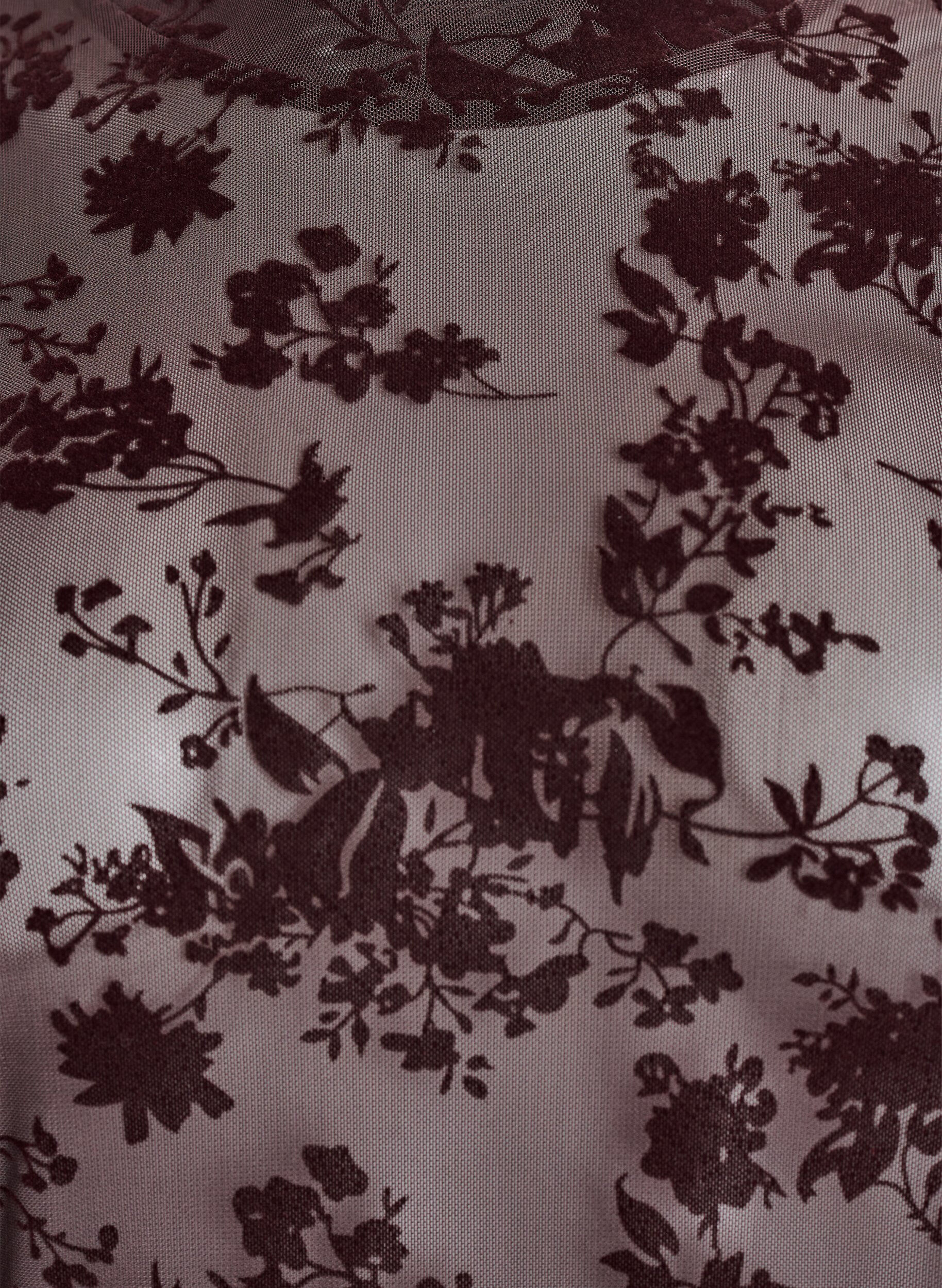 Zizzi Meshbluse mit Blumenmuster, Braun, Packshot image number 2