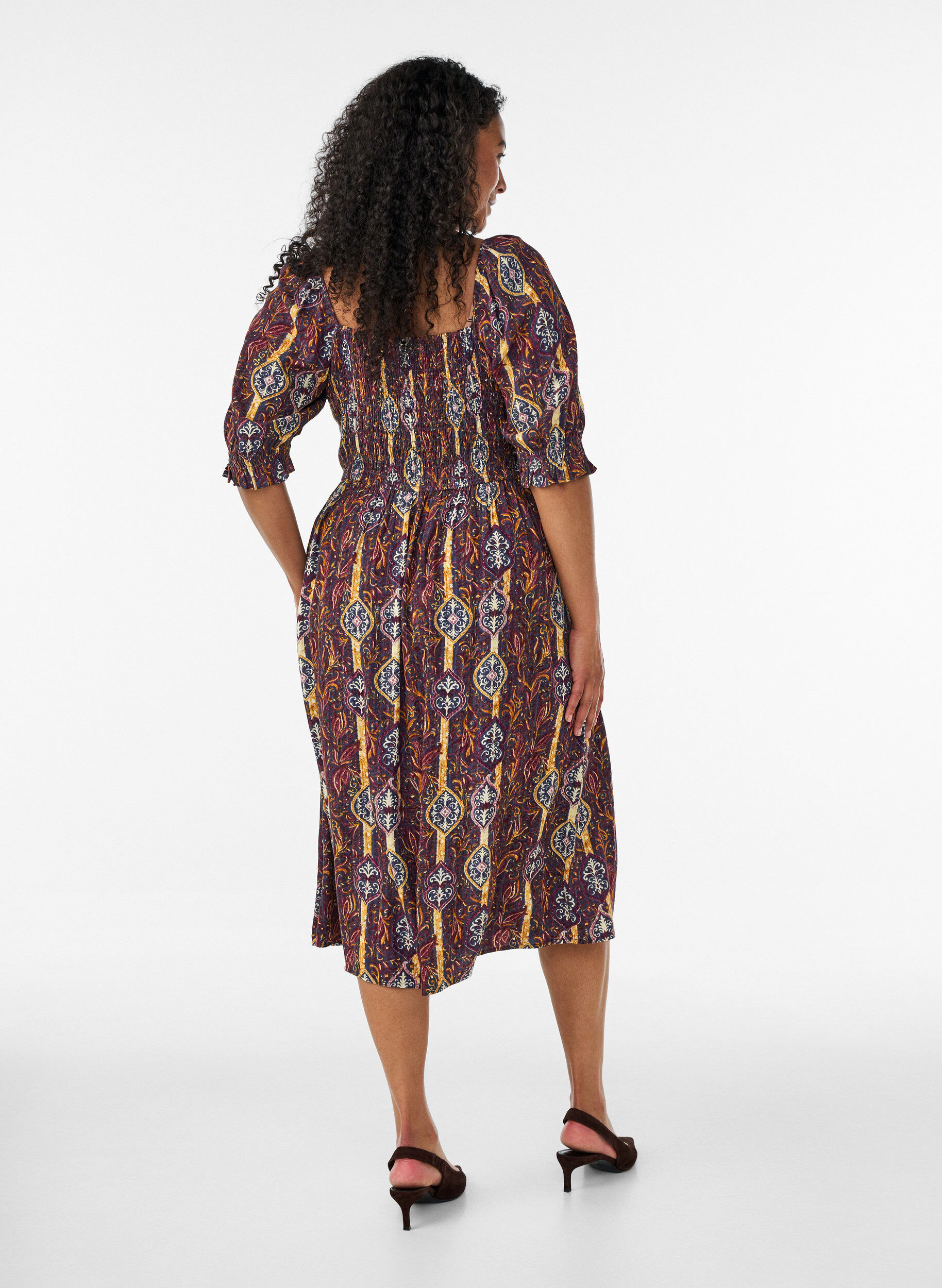 ZizziSommerkleid aus Viskose mit Paisleymuster, Lila, Model image number 1