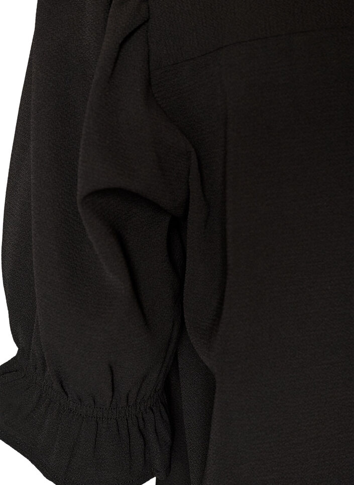 Hemdbluse mit 1/2-&Auml;rmeln, Schwarz, Packshot image number 3
