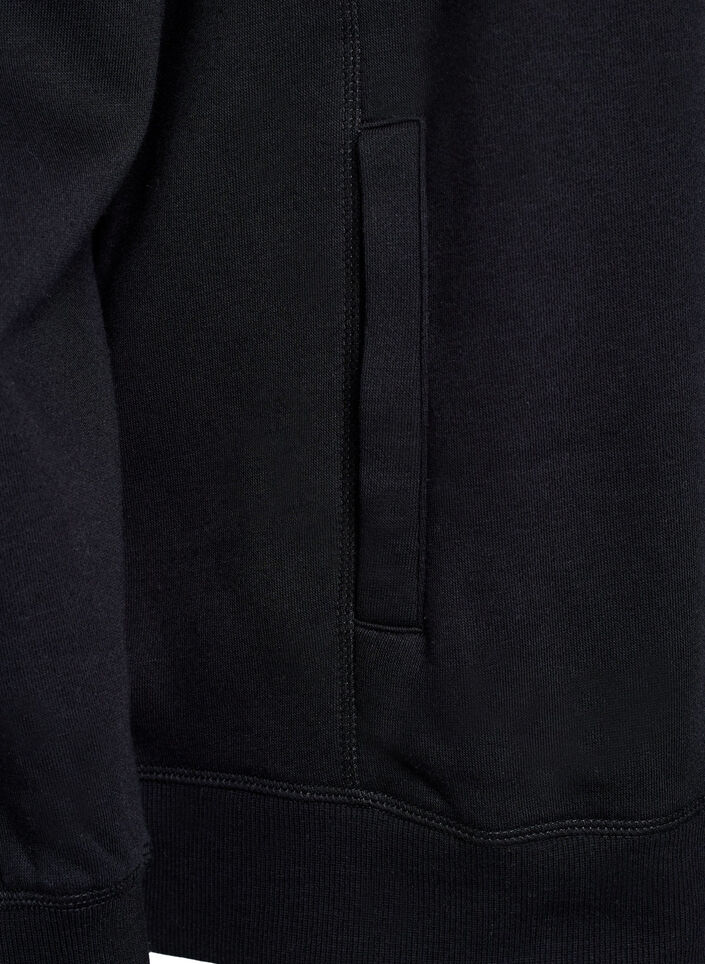 Sweatshirt mit Stehkragen und Taschen, Schwarz, Packshot image number 3