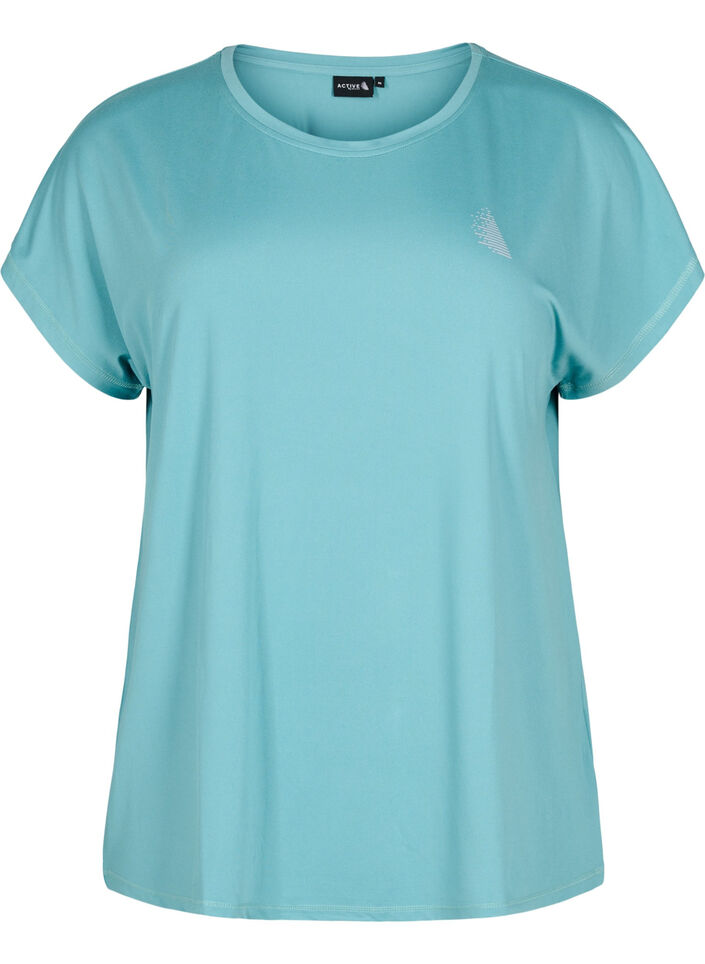 Einfarbiges Trainings-T-Shirt., Grün, Packshot image number 0