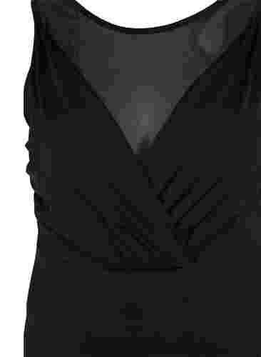 Wattierter Badeanzug mit Mesh, Black, Packshot image number 2