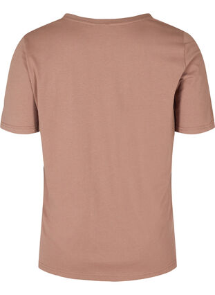 T-Shirt aus Bio-Baumwolle mit V-Ausschnitt, Deep Taupe, Packshot image number 1
