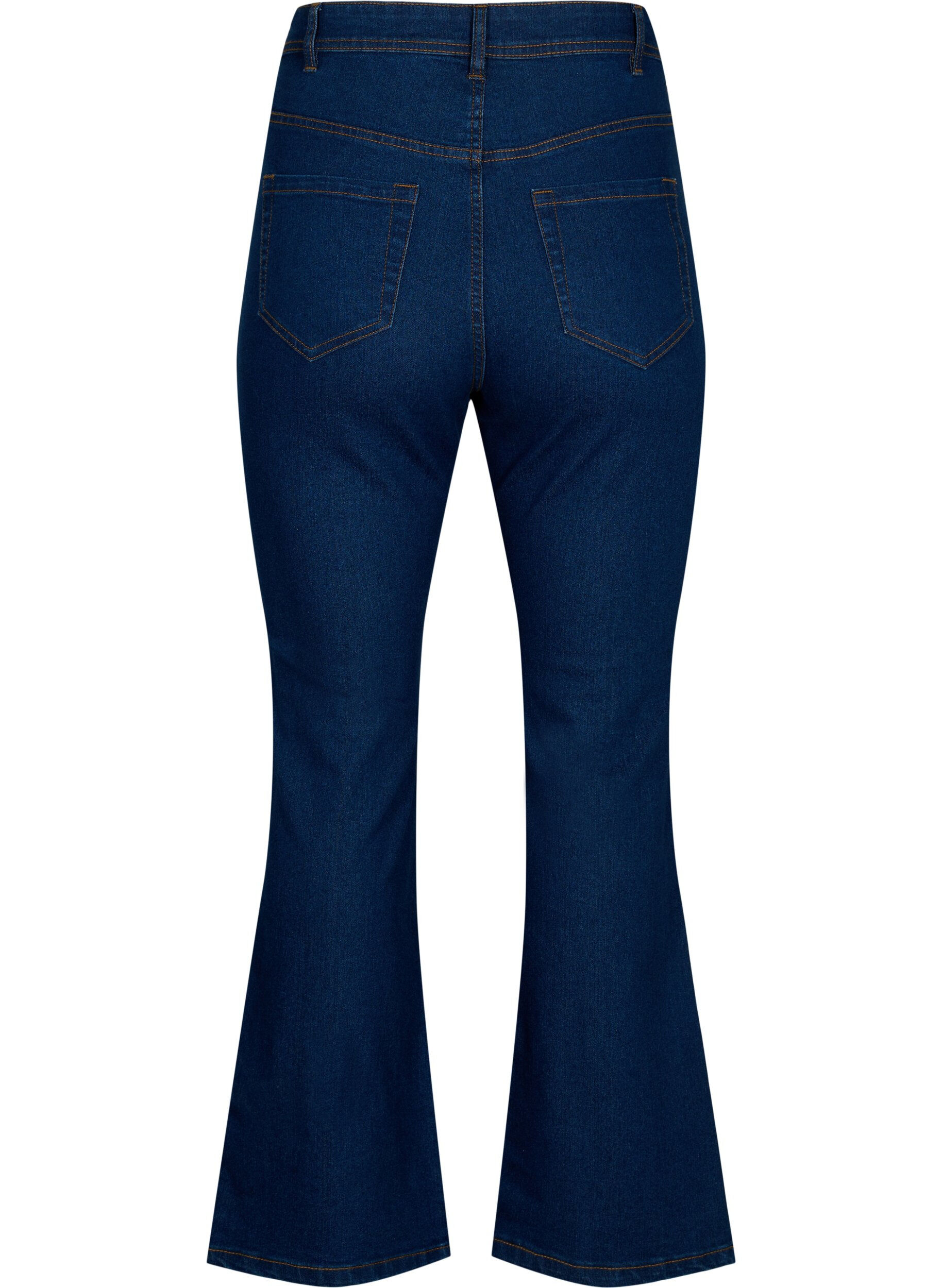 Zizzi FLASH - Hoch taillierte Jeans mit Bootcut, Blau, Packshot image number 1