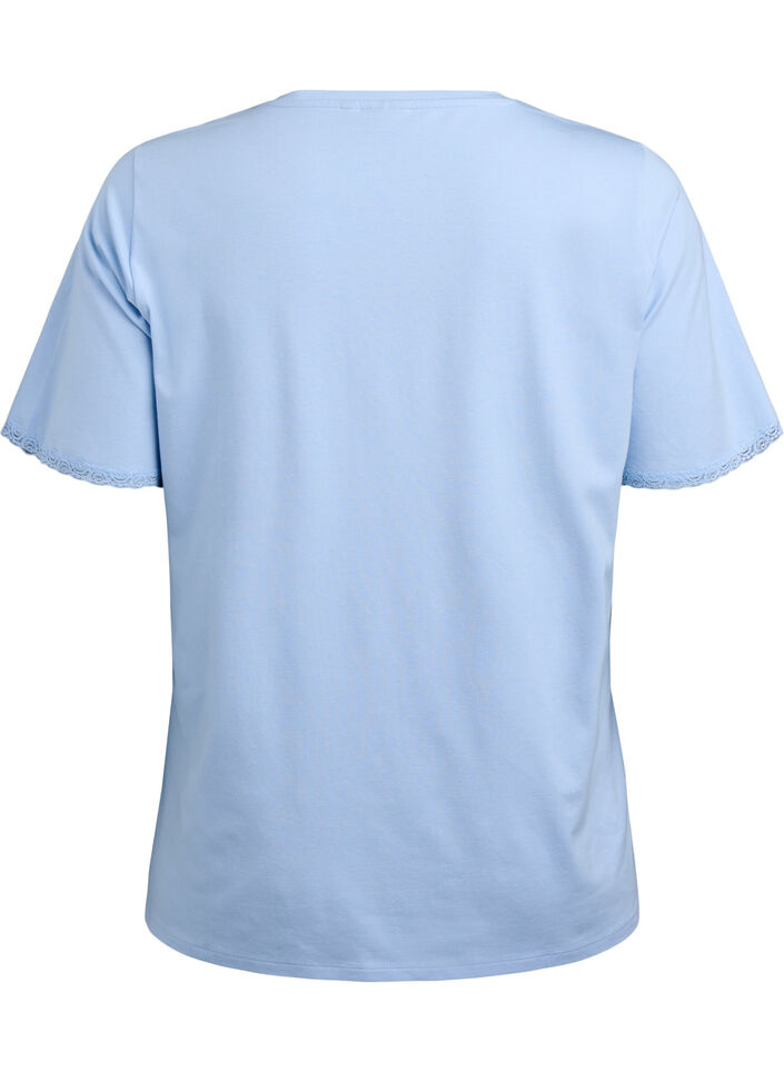T-Shirt aus Modal-Mischung mit V-Ausschnitt, Blau, Packshot image number 1