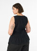 &Auml;rmelloses Top aus Baumwolle und Leinen mit Smock, Schwarz, Model image number 2
