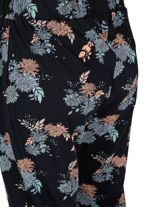 Schlafanzughose aus Baumwolle mit Blumenprint, Black Flower AOP, Packshot image number 3