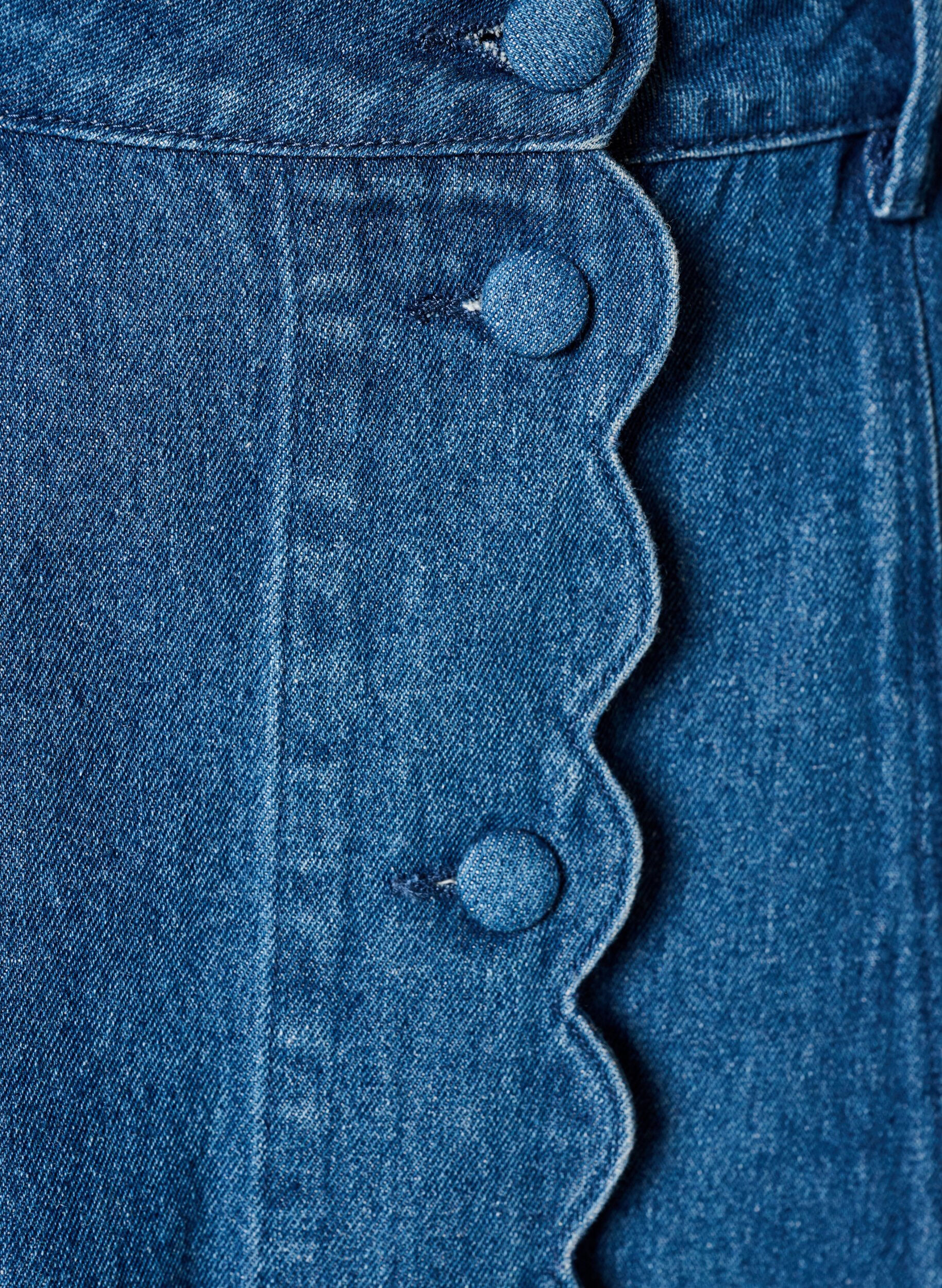ZizziA-Linien-Jeansrock mit gewellter Knopfleiste, Blau, Packshot image number 2