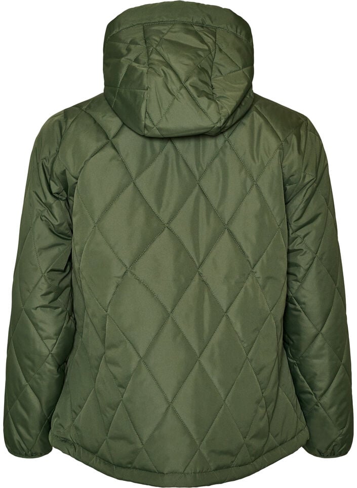 Leicht wattierte Jacke mit Rautensteppung, Gr&uuml;n, Packshot