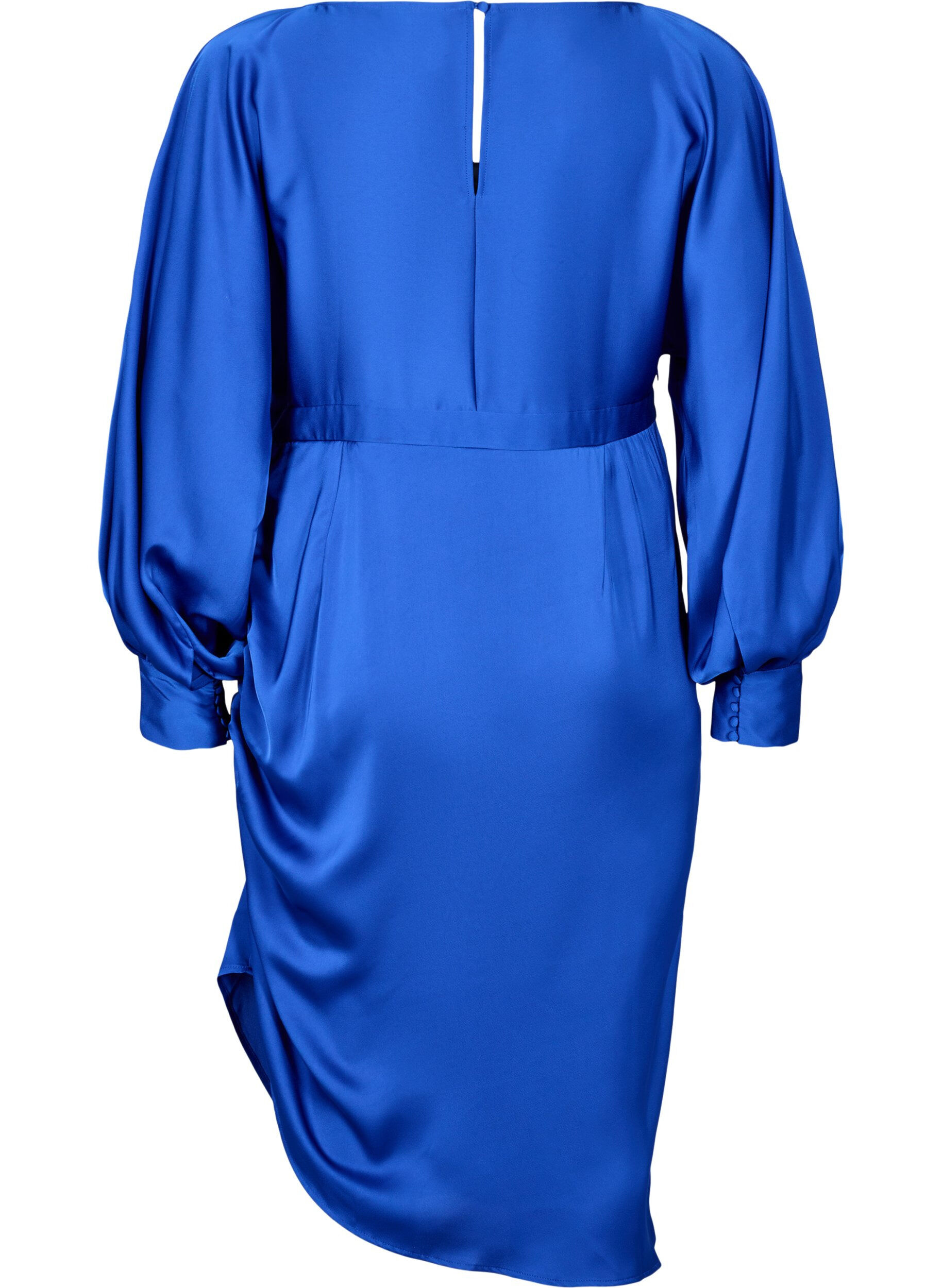 Zizzi Satinkleid mit Ballon&auml;rmeln, Surf the web, Packshot image number 1