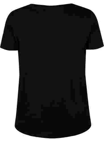 Trainings-T-Shirt mit Print, Black w. Stripe Move, Packshot image number 1