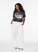 Grafik-T-Shirt aus Bio-Baumwolle, Schwarz, Model image number 1