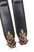 Schmaler Tailleng&uuml;rtel mit blattf&ouml;rmiger Schnalle, Schwarz, Packshot image number 2