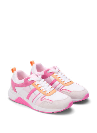 Sneakers mit weiter Passform, White Pink, Packshot image number 1