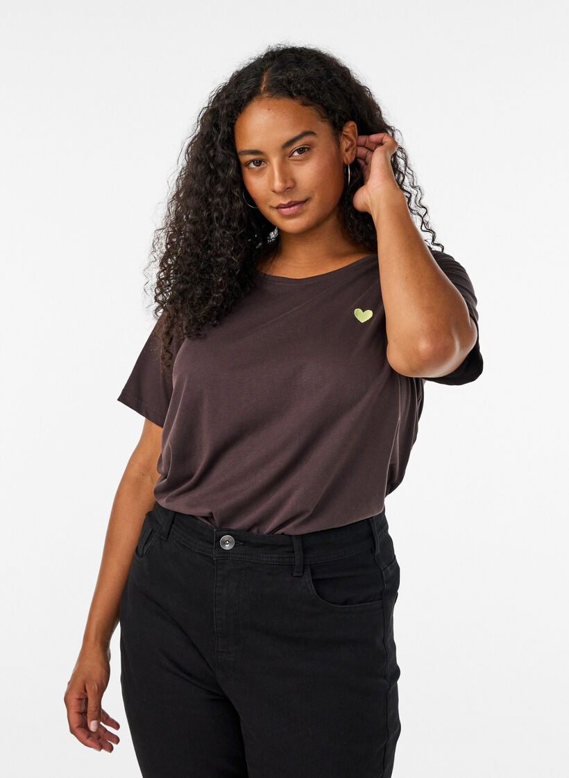 T-Shirt mit Print, Braun, Model image number 0