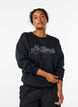 Sweatshirt mit Statement-Detail, Schwarz, Model image number 0