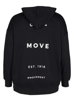 Sweatshirt mit Kapuze und Aufdruck, Black Move, Packshot image number 1