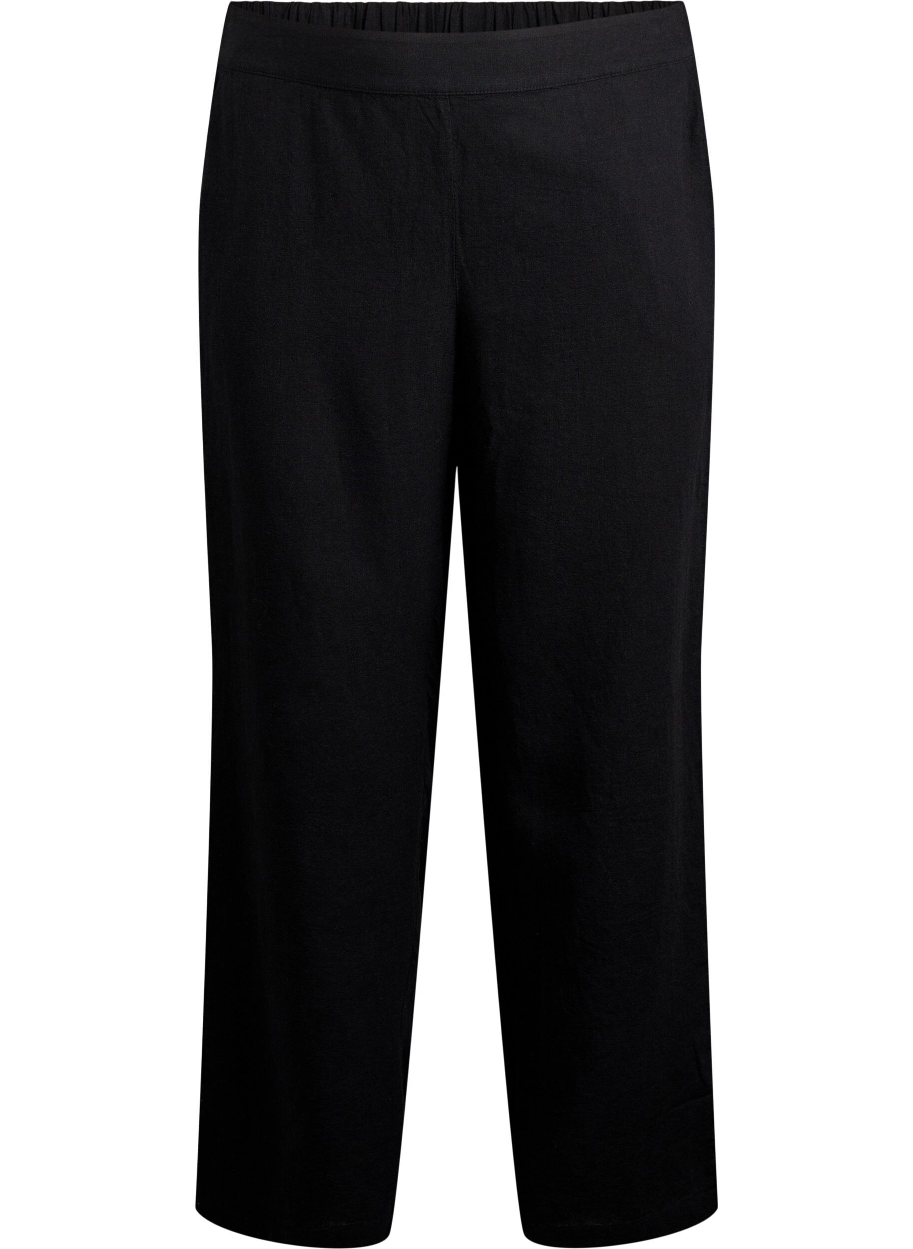 ZizziLockere Hose aus Leinen und Viskose, Schwarz, Packshot image number 0