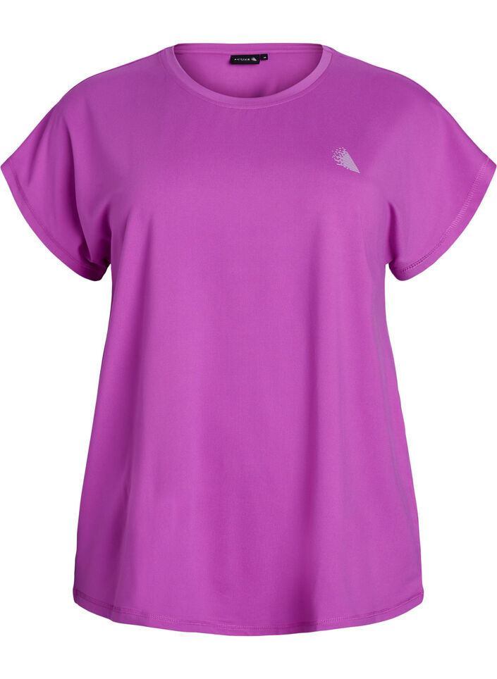 Einfarbiges Trainings-T-Shirt, Lila, Packshot image number 0