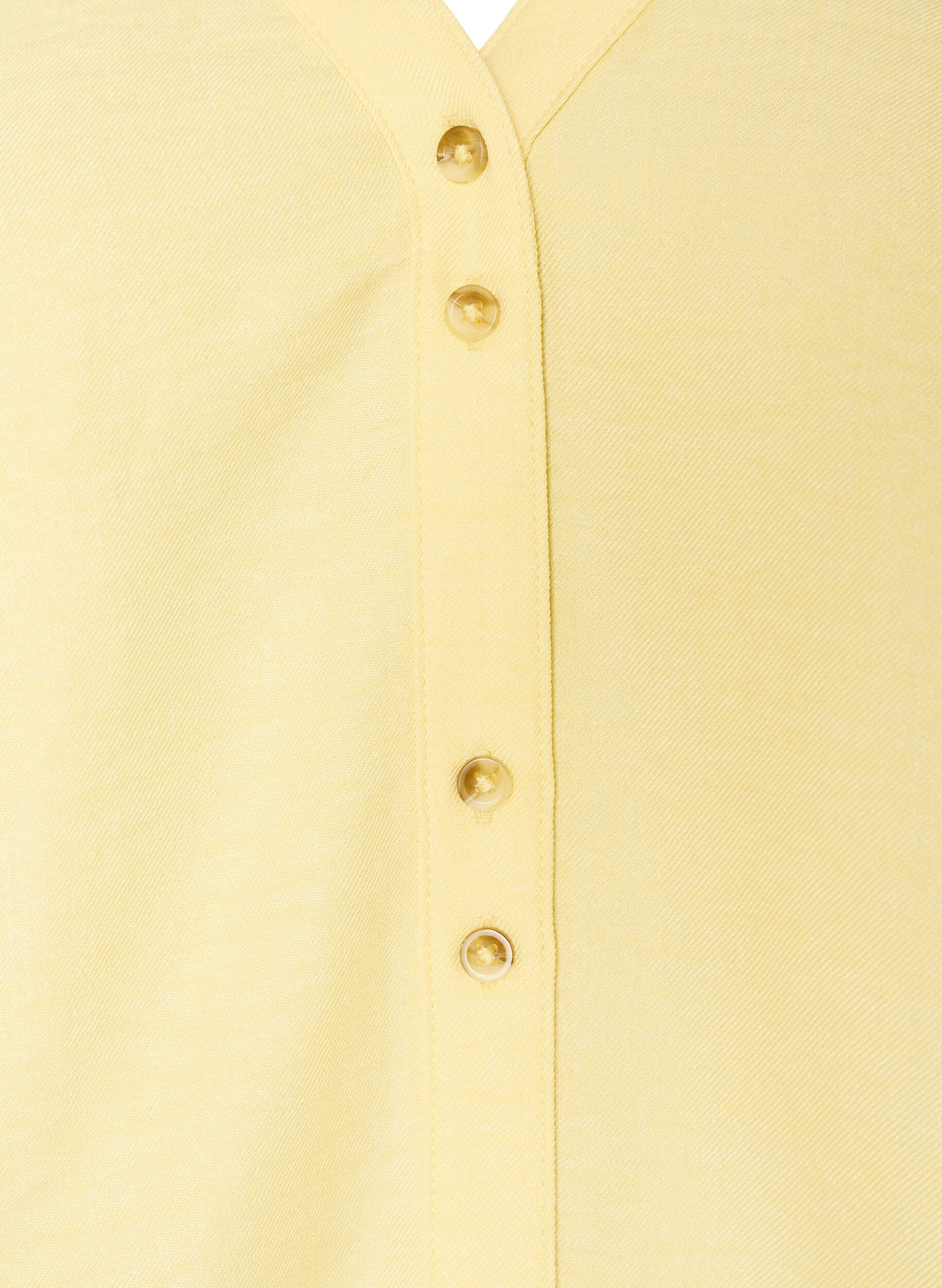 ZizziHemdbluse mit V-Ausschnitt und kurzen &Auml;rmeln, Gelb, Packshot image number 2