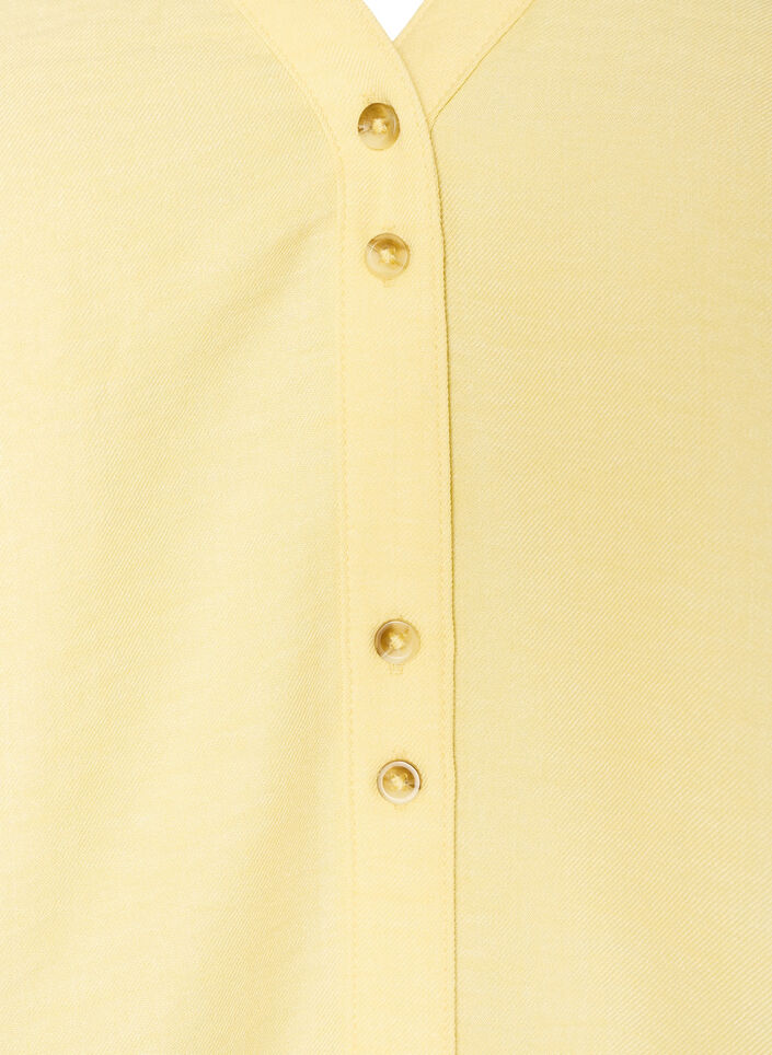 Hemdbluse mit V-Ausschnitt und kurzen &Auml;rmeln, Gelb, Packshot image number 2
