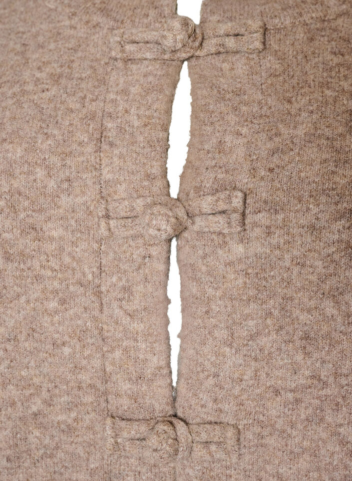 Strickjacke mit Knotenverschl&uuml;ssen, Beige, Packshot image number 2