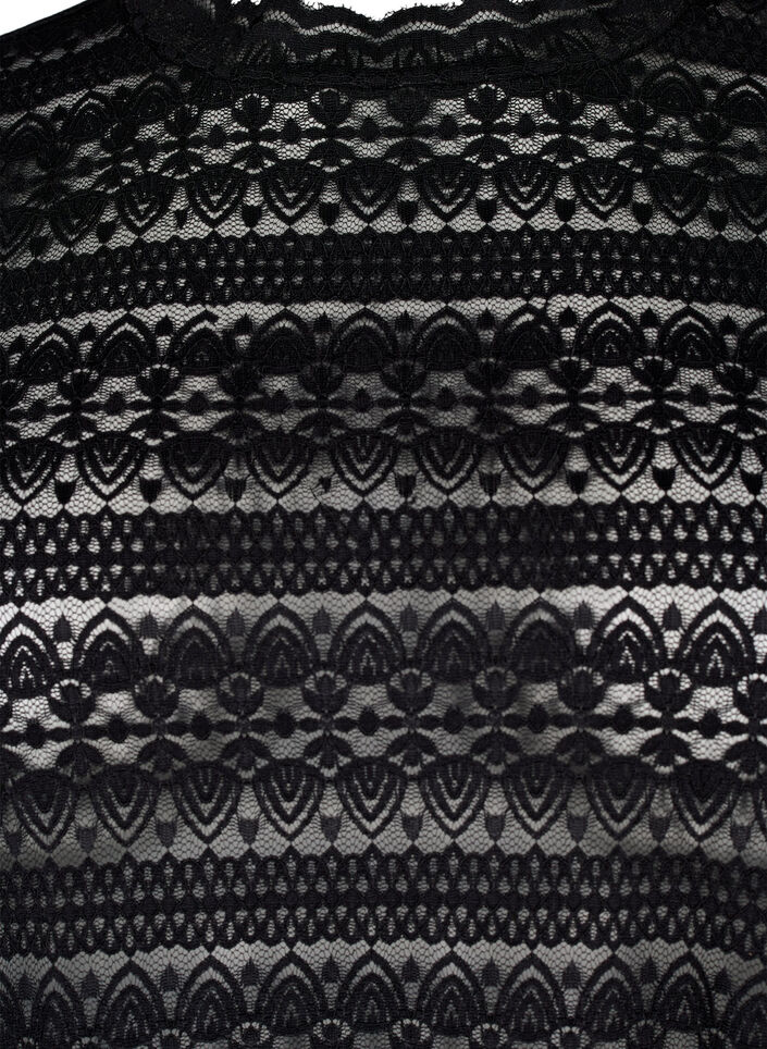 Spitzenbluse mit langen Ärmeln, Black, Packshot image number 2